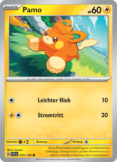 Pamo 074/198 Karmesin & Purpur Pokémon Karte
