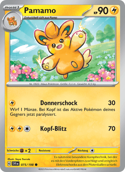 Pamamo 075/198 Karmesin & Purpur Pokémon Karte