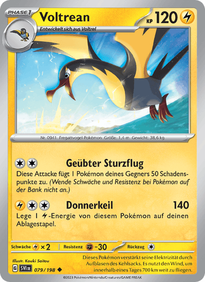 Voltrean 079/198 Karmesin & Purpur Pokémon Karte