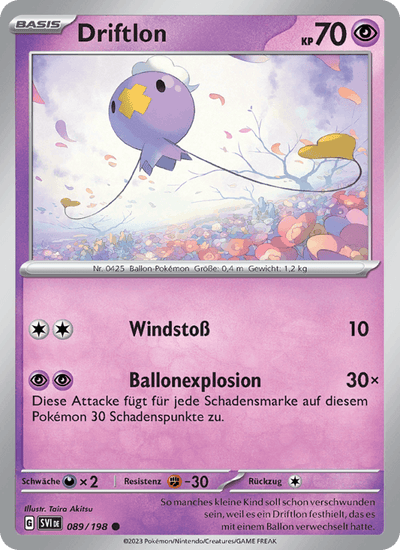 Driftlon 089/198 Karmesin & Purpur Pokémon Karte