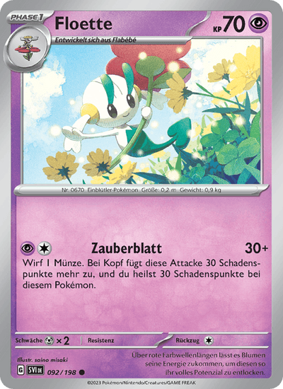 Floette 092/198 Karmesin & Purpur Pokémon Karte