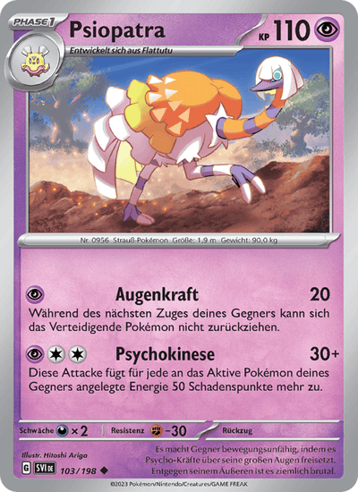Psiopatra 103/198 Karmesin & Purpur Pokémon Karte