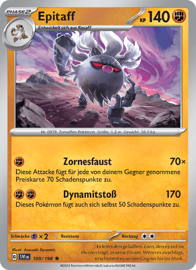 Epitaff 109/198 Karmesin & Purpur Pokémon Karte