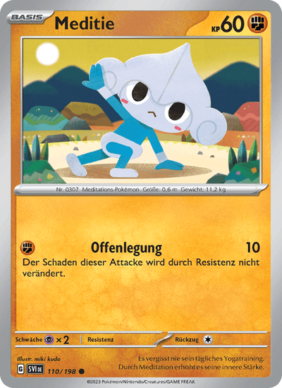 Meditie 110/198 Karmesin & Purpur Pokémon Karte