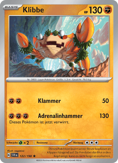 Klibbe 122/198 Karmesin & Purpur Pokémon Karte