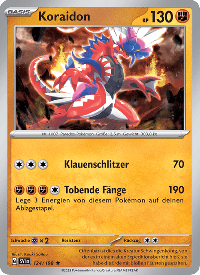 Koraidon 124/198 Karmesin & Purpur Pokémon Karte