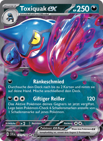 Toxiquak-ex 131/198 Karmesin & Purpur Pokémon Karte