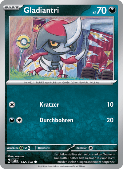 Gladiantri 132/198 Karmesin & Purpur Pokémon Karte