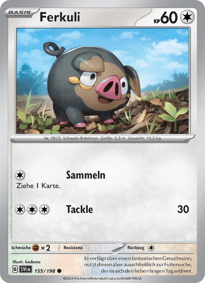Ferkuli 155/198 Karmesin & Purpur Pokémon Karte