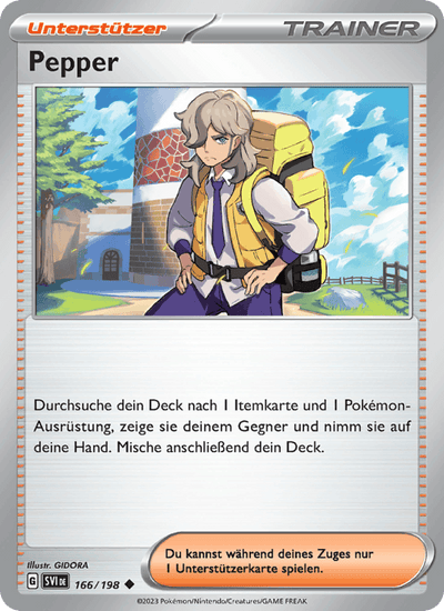 Pepper 166/198 Karmesin & Purpur Pokémon Karte