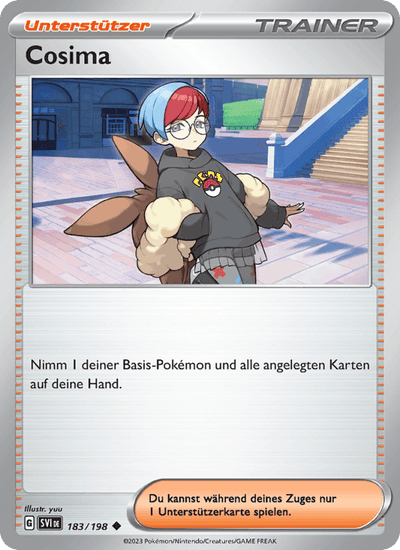 Cosima 183/198 Karmesin & Purpur Pokémon Karte