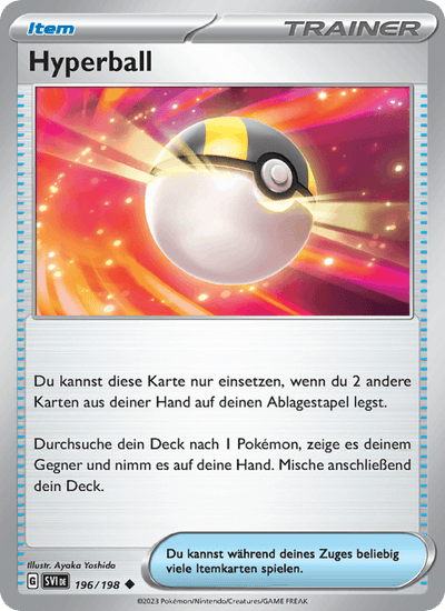 Hyperball 196/198 Karmesin & Purpur Pokémon Karte