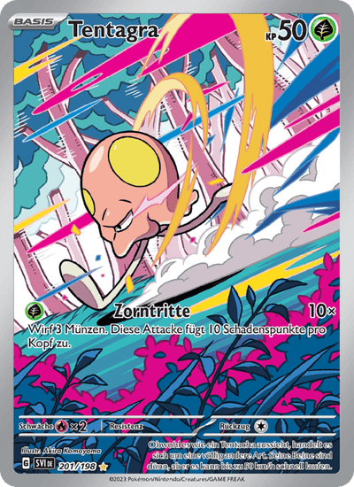 Tentagra 201/198 Karmesin & Purpur Pokémon Karte
