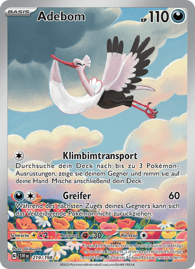 Adebom 219/198 Karmesin & Purpur Pokémon Karte