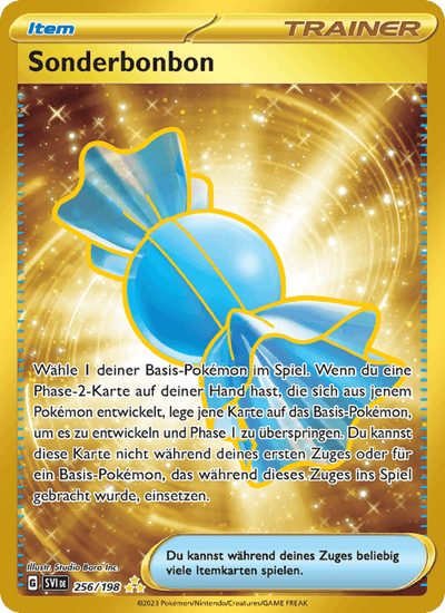 Sonderbonbon 256/198 Karmesin & Purpur Pokémon Karte