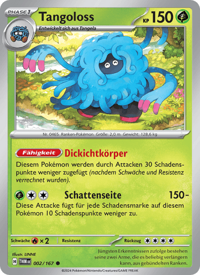 Tangoloss 002/167 Maskerade im Zwielicht Pokémon Karte