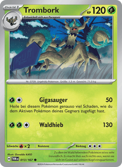 Trombork 013/167 Maskerade im Zwielicht Pokémon Karte