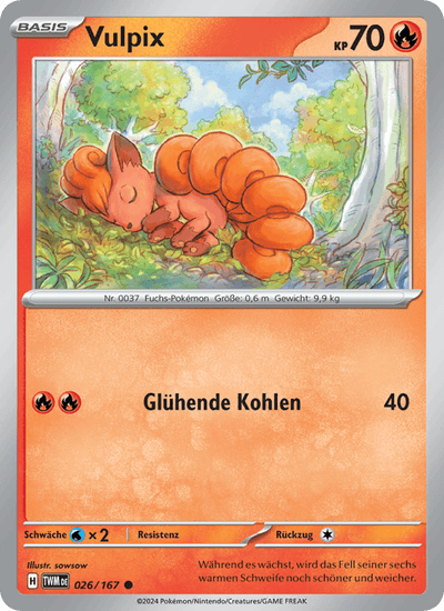 Vulpix 026/167 Maskerade im Zwielicht Pokémon Karte