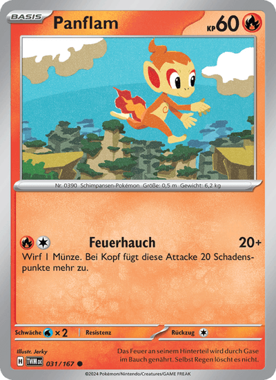 Panflam 031/167 Maskerade im Zwielicht Pokémon Karte