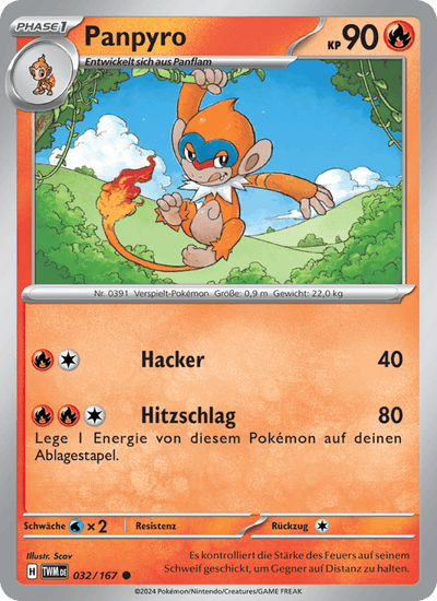 Panpyro 032/167 Maskerade im Zwielicht Pokémon Karte