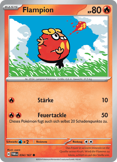 Flampion 034/167 Maskerade im Zwielicht Pokémon Karte