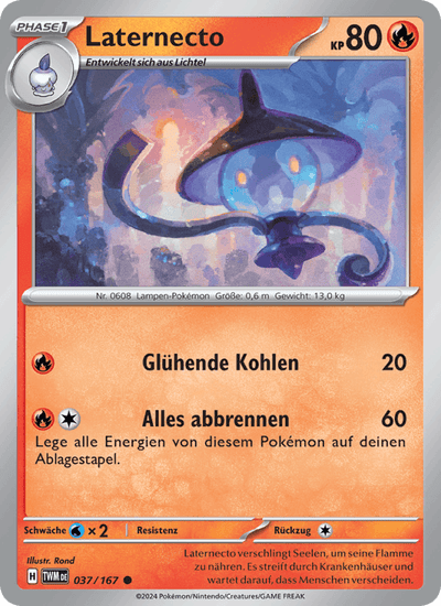 Laternecto 037/167 Maskerade im Zwielicht Pokémon Karte