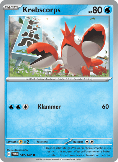 Krebscorps 047/167 Maskerade im Zwielicht Pokémon Karte