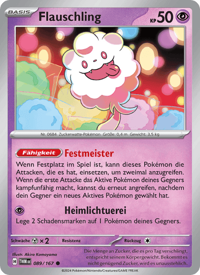 Flauschling 089/167 Maskerade im Zwielicht Pokémon Karte