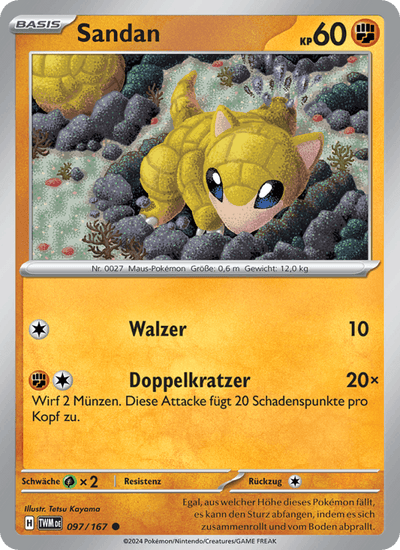 Sandan 097/167 Maskerade im Zwielicht Pokémon Karte