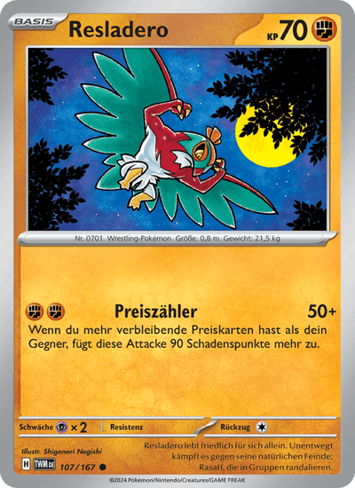 Resladero 107/167 Maskerade im Zwielicht Pokémon Karte