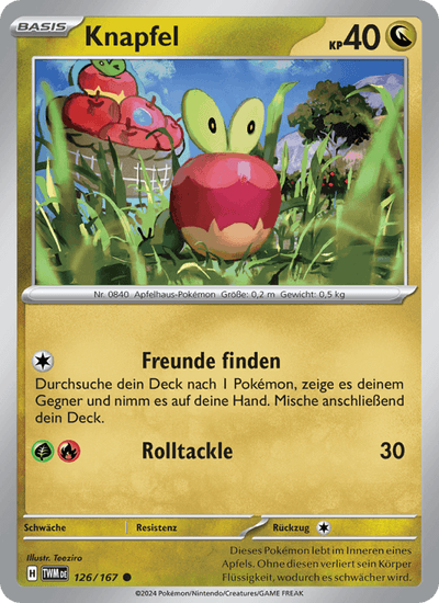 Knapfel 126/167 Maskerade im Zwielicht Pokémon Karte