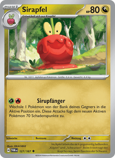 Sirapfel 127/167 Maskerade im Zwielicht Pokémon Karte