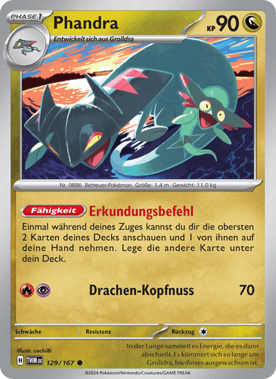 Phandra 129/167 Maskerade im Zwielicht Pokémon Karte