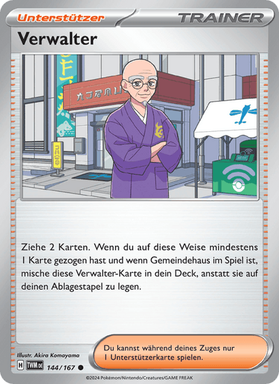 Verwalter 144/167 Maskerade im Zwielicht Pokémon Karte