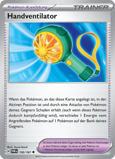 Handventilator 150/167 Maskerade im Zwielicht Pokémon Karte
