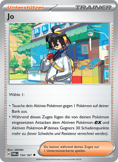 Jo 154/167 Maskerade im Zwielicht Pokémon Karte