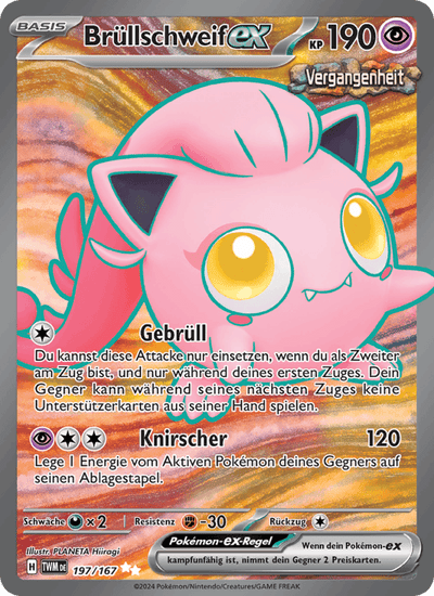 Brüllschweif-ex 197/167 Maskerade im Zwielicht Pokémon Karte