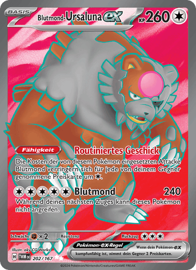 Blutmond-Ursaluna-ex 202/167 Maskerade im Zwielicht Pokémon Karte