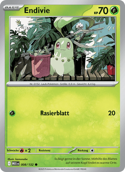 Endivie 008/132 Mega-Entwicklung Pokémon Karte