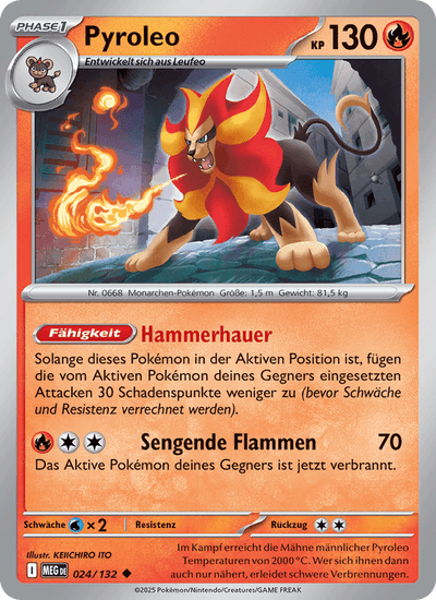 Pyroleo 024/132 Mega-Entwicklung Pokémon Karte