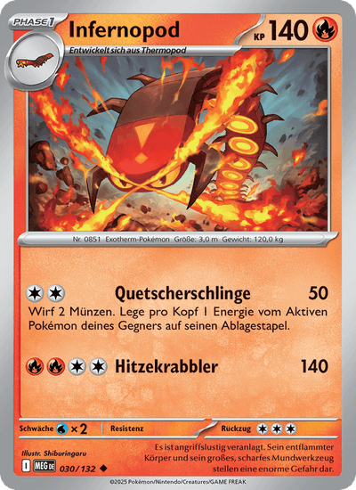 Infernopod 030/132 Mega-Entwicklung Pokémon Karte