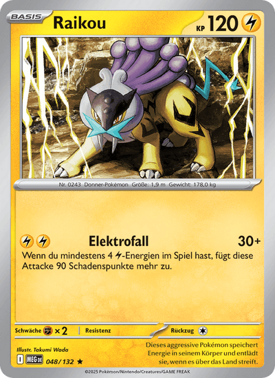 Raikou 048/132 Mega-Entwicklung Pokémon Karte