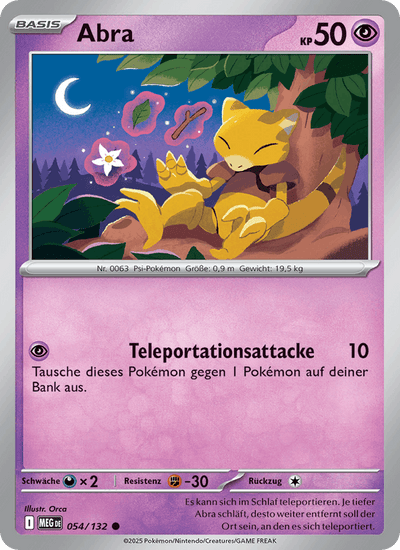 Abra 054/132 Mega-Entwicklung Pokémon Karte