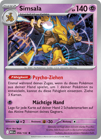 Simsala 056/132 Mega-Entwicklung Pokémon Karte