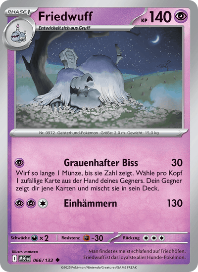 Friedwuff 066/132 Mega-Entwicklung Pokémon Karte