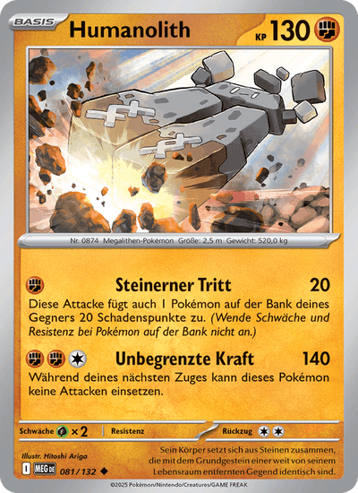 Humanolith 081/132 Mega-Entwicklung Pokémon Karte