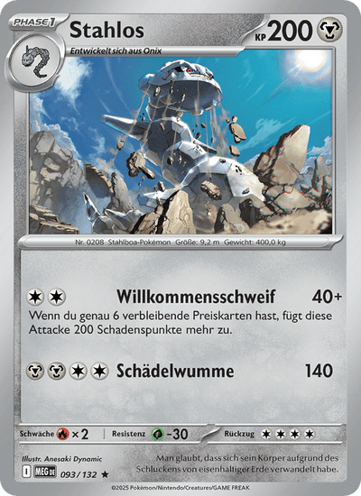 Stahlos 093/132 Mega-Entwicklung Pokémon Karte