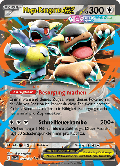 Mega-Kangama-ex 104/132 Mega-Entwicklung Pokémon Karte