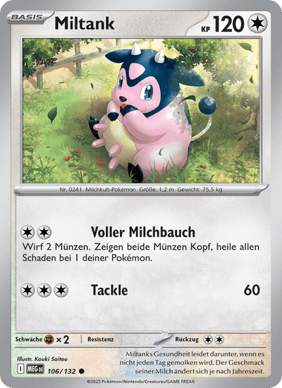 Miltank 106/132 Mega-Entwicklung Pokémon Karte