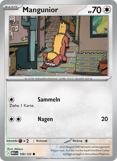 Mangunior 109/132 Mega-Entwicklung Pokémon Karte